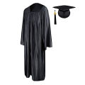 University Graduation Gown - Black Silk Academic Dress, 42 Inches, Universal Fitting. 