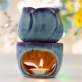 Vintage Floral/Flower Flax Decorative Throw Pillow Case with ​Aromatherapy Furnace Candle Lamp Decoration. 