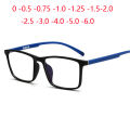0 -0.5 -0.75 -1.0 To -6.0 Minus Degree TR90 Square Prescription Eyeglasses Women Men Ultralight Business Computer Optical Glasse. 