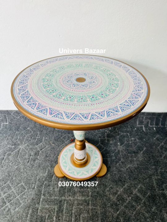 Artisanal Charm: Lacquer Work Wooden Coffee Table