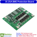 3S 25A BMS Battery Management System Module for 18650 Lithium Battery Pack with Overcharge, Overdischarge & Short Circuit Protection Board by Electrica. 