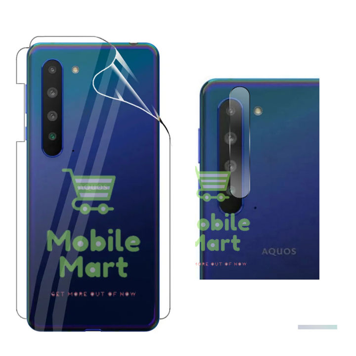 Sharp Aquos R5G Full Back Coverage Clear Hydrogel Flexible Soft Film + Durable 9H Gorilla Flexible Camera Lens Protector For Aquos R5G