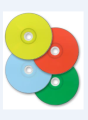 5 Colorful CD's For Room Decor, wall decor , creativity and for art purposes.. 