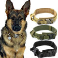 summerflowers Adjustable Military Tactical Dog Collar German Shepard Medium Large Pets Dog Collars Walking Training Dog Collar Control Handle. 