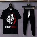Money Heist Printed T Shirt And Trouser Cotton Half Sleeves Round Neck Summer Collection Top Quality. 
