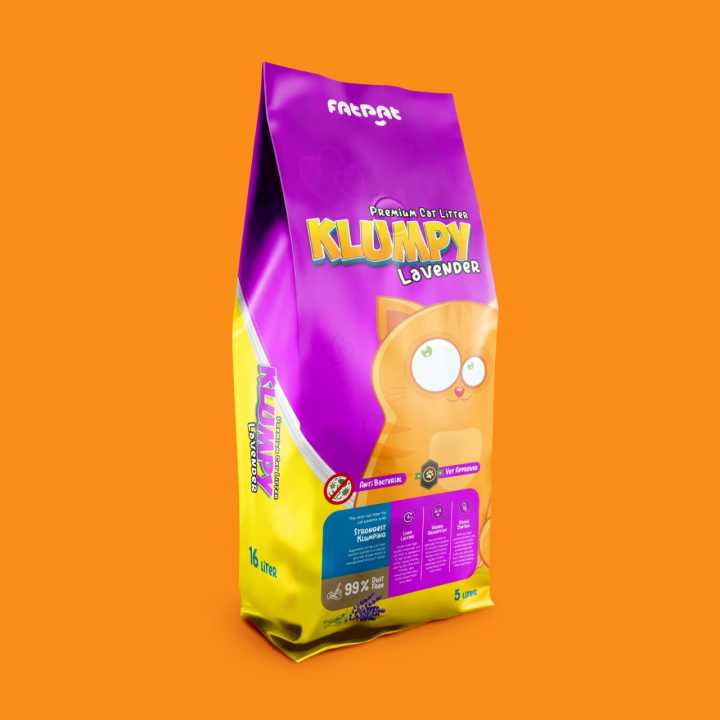 Premium Klumpy Cat Litter 16 Liter Sale Sale LAVANDER DAMAGE BAG