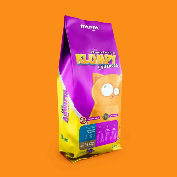 Klumpy Premium Cat Litter Klumpy Lavender -16 Liter | Daraz.pk