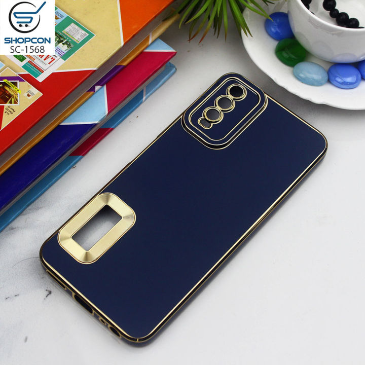 Vvio%20Y20%20/Premium%20Golden%20Electroplating%20Borders%20&%20Camera%20Protection%20/%20Silk%20Shine%20Soft%20Case%20With%20Logo%20Hole%20/%20Mobile%20Cover%20-%20Image%202