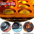 6 Slot Aluminium Tray Cup Muffin Pan Tins Mould for Baking Cupcake Mould Non-Stick Bakeware Reusable Tray Pan Mould for Deserts, Pastries and Cookies Non-Stick (Black). 