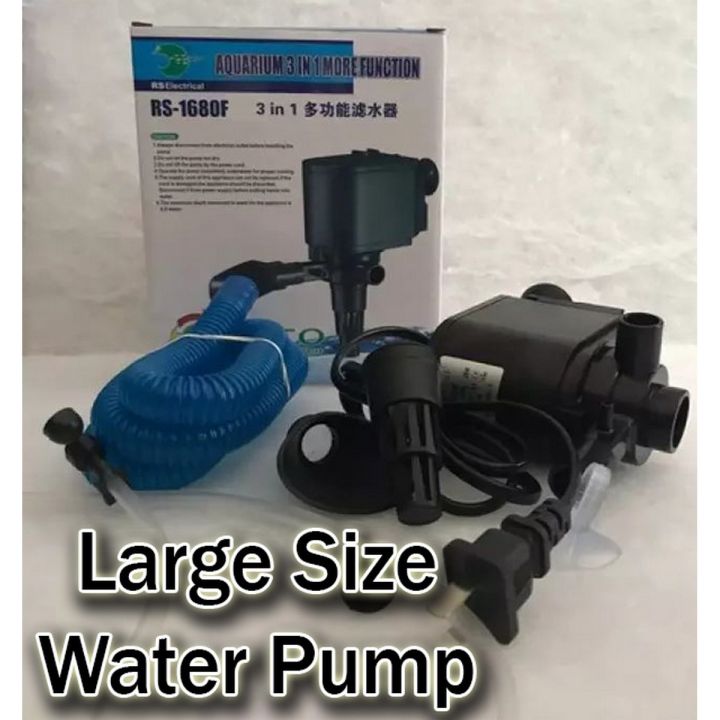 Fish Aquarium Water Pump 3 in 1 RS - 1680 F Max H : 1.3 M Max Flow: 1750 L/H Power: 25 W Best Power head For Large Size Fish Tank
