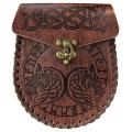 Retro Belt Waist Bag Compact Metal Buckle Hangable Medieval Money Pouch Medieval Unisex PU Leather Coin Bag for Costume. 