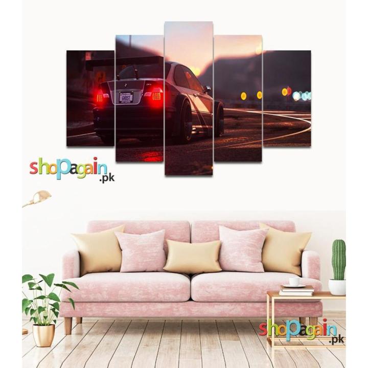 Nfs Bmw 5 Piece Premium Quality Printed Canvas Frames
