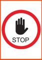 8in x 12in Stop Warning Sign Sticker, Beware Sign, Security Sign A4 Sized wall decal. 