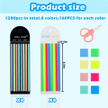 1280 PCS Highlighter Tape Morandi Neon Clear Highlighter Strips Flags Stickers Long Fluorescent Strips. 
