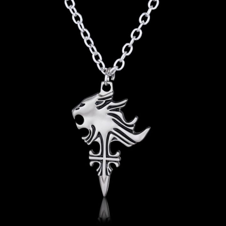 Final Fantasy VIII Necklace Sleeping Lion Heart Griever Squall Leonhart Lion Head Necklaces Pendants Fashion Game Jewelry