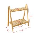 2 Tier Wood Plant Stand, Plant Shelf Multiple Plants Holder Flower Pots Stand Plant Shelves Rack Holder for Indoor Outdoor (Natural Color ). 