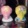 Vintage / Antique Pair of Cute Handmade n Hand Painted Ceramic Mermaid Figurines. 