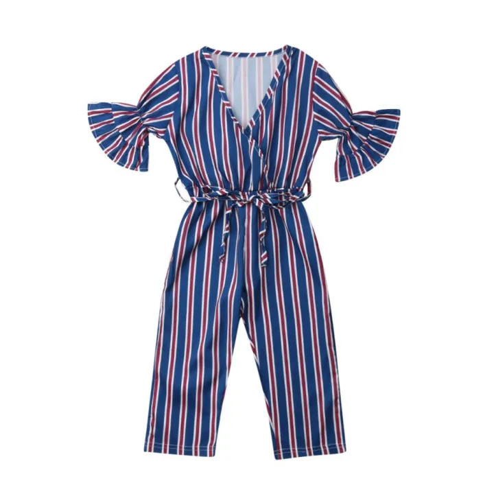 Baby%20Girl%20Kid%20Toddler%20Striped%20Printed%20Short%20Sleeve%20Jumpsuit%20Romper%20Clothes%20-%20Image%204