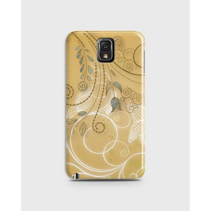 Samsung Note 3 3D Hard Cover Case Whiteline Flower - 1Cover702