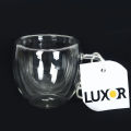 Bistro Heat Resistant Double Wall Glass Coffee Mug - Insulated Clear tea cup set – 1 pc. 