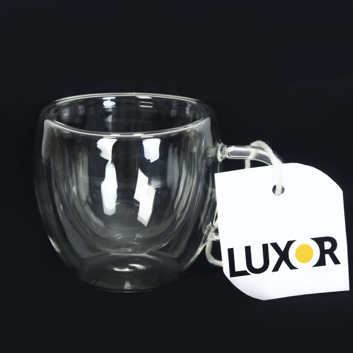 Bistro Heat Resistant Double Wall Glass Coffee Mug - Insulated Clear tea cup set – 1 pc