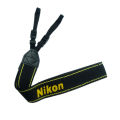 Neck Strap Nikon Yellow Black Leather - Black. 