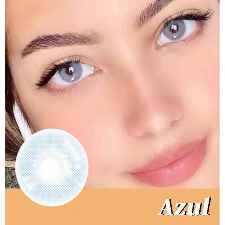 Stylish 1 Pair Unisex Fresh Lady ice Blue Color Lens Charming Big Eye Makeup Cosmetic Colour Contact Lenses Beauty Tool