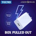 Tecno 18 Watt Charger BOX OUT Genuine - Tecno 18W Fast Charging Adaptor / Charger 100 % Original. 