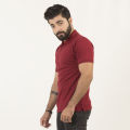 Paradise Zone Half Sleeves Polo Plain Maroon Tshirt For Men. 