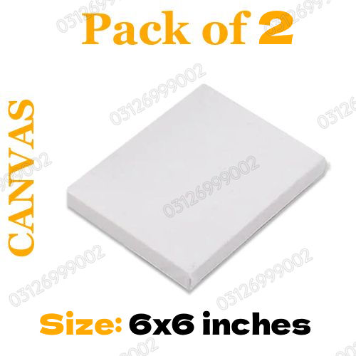 2 Canvas 6x6 - 6 X 6 Inches Primed Canvas Boards For Painting - Canvas - 6x6 Canvas -