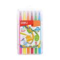 DELI SKETCH PEN 12 COLOUR (PVC BOX). 