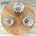 Wishly Airtight food storage Glass Jars/Containers Set with Clear vacuum Seal glass Lid with metal hook/clip lock - Kitchen & Dining Canisters for Serving Tea, Sugar, Coffee, Spice, Sugar, Candy, Nuts, Cookie, Rice etc.. 