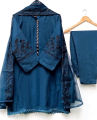 Beautiful Neckline Embroidered Kurti for Women 3 Piece Suit with Dupatta & Trouser - Fancy Wedding Dresses for Women. 