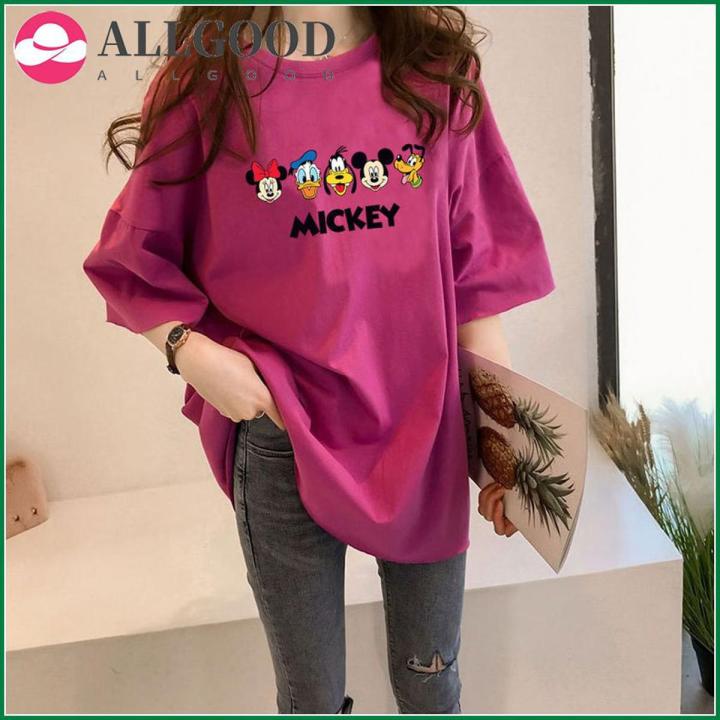 【ALLGOOD】Spring and summer new loose short-sleeved t-shirt female Korean version of the school season half-sleeved red top student ins tide