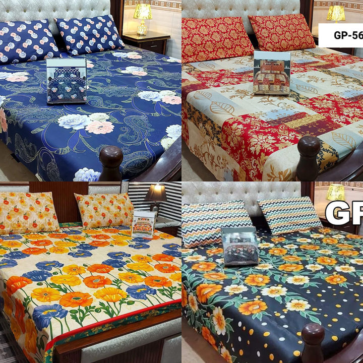Printed%20BedSheet%20Cotton%20Double%20King%20Size%20Bed%20Sheet%20Set%20(1%20Sheet%20and%202%20Pillow%20Covers)%20-%20Image%202