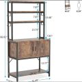 Kitchen Bakers Rack with Hutch, 5 Tier Kitchen Utility Storage Shelf with Cabinet Microwave Oven Stand Rack,. 