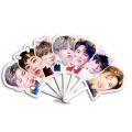 Wholesale Bangtan Boys Kpop Cartoon Cute Bangtan Boys Folding Fan Plastic Fan Promotion Hand Fan for Gift Cute Cool PP. 
