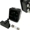 1PC LZ-14-F2-3P 3 Pins Panel Mounted Plug Connector IEC320 C14 10A 250V AC Electrical Inlet Module Power Socket 10A 5X20mm Fuse. 