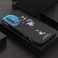 Hontinga for Itel Vision 2 Plus / P37 Pro Back Cover Cartoon Astronaut Side Design Case Soft Square Edge Liquid Silicone Phone Cases. 
