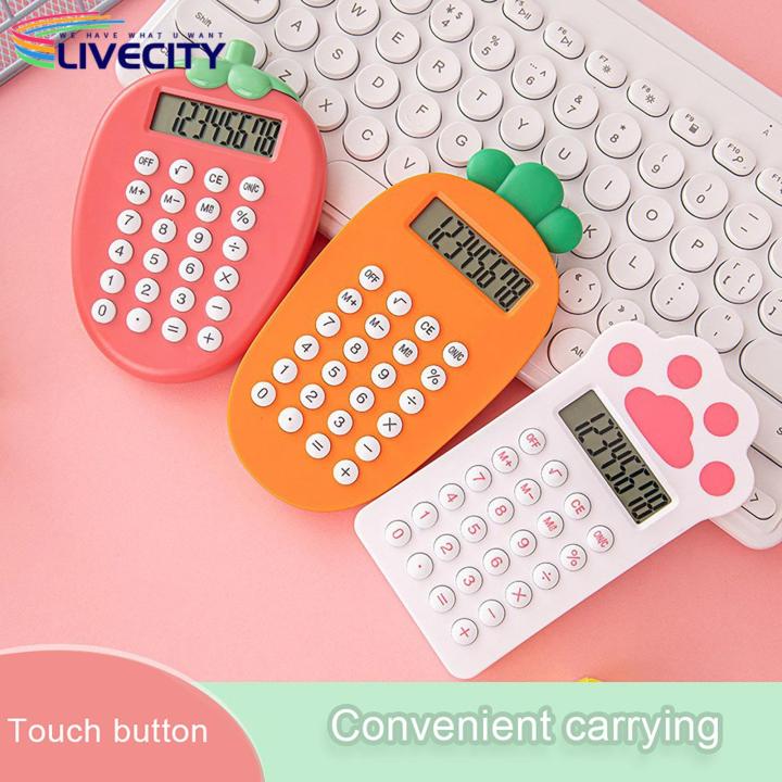 Calculator Mini Compact Mini Cartoon Fruit Shape Calculator for School Office Use Compact Portable Carrot Shaped Mini Calculator