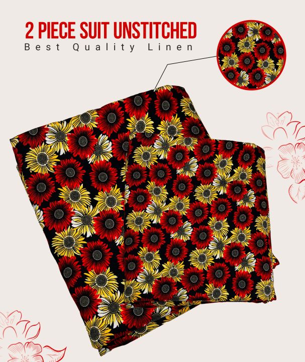 Linen Unstitched 2 Piece Suit for Girls And Women