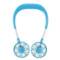 Goglor Hands-free Neck Band Hands-Free Hanging USB Rechargeable Dual Fan Mini Air Cooler Summer Portable,Headphone Design Wearable Neckband Fan Necklance Fan Cooler Fan. 