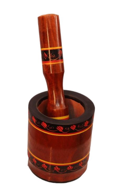 Wooden Chattu Watta Grinding Pot-Wooden Chathu Watta-Chiniot Handicrafts-WOODEN DORI DANDA-Wooden mortar-Wooden Hawan Dasta-Lakri Ka Danda-Chiniot Furniture