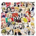 50PCS Tokyo Revengers Stickers Mikey Draken Funny DIY Stickers Graffiti Travel Luggage Guitar Skateboard Cool Waterproof Sticker for Kid Toys. 