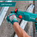 TOTAL 950W Corded Rotary Hammer SDS Plus System with 3 Drills and 2 Chisels, 1set Extra Carbon Brushes TH309288. 