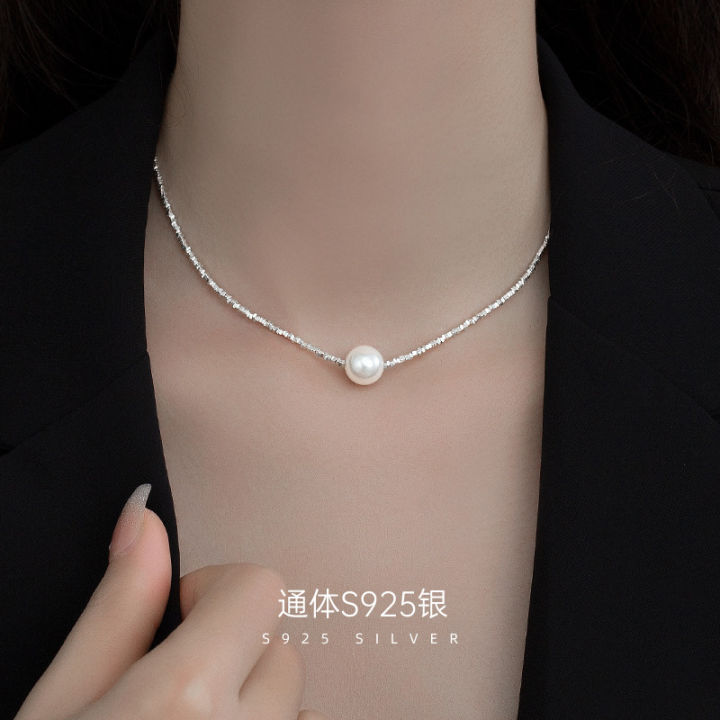 Under the banyan tree, S925 silver broken silver, a few taels of pearl necklace, a niche broken silver necklace, a sparkling shell bead clavicle chain