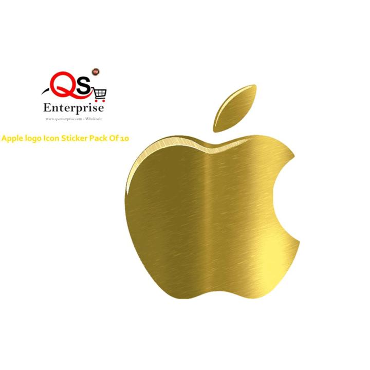 Pack of 10 High-Quality Apple Logo Icon Stickers for Mobile, Laptop, and Other Devices Durable, Premium Vinyl Decals for Personalization