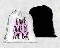 Think Outside the Box Printed Drawstring Bag Travel Customized Personalized Custom Name backpack. 