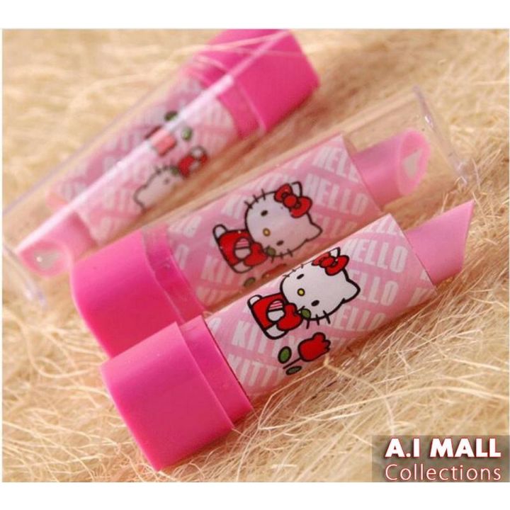 Cute Pink Kitty Lipstick Shaped Non-Toxic Eraser For Home & School