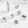 Mini Round Jewelry Storage Box (5 Layer) – Transparent Acrylic Organizer for Rings, Earrings, Studs & Small Accessories | Compact 360° Rotating Jewelry Case for Dressing Table & Travel. 
